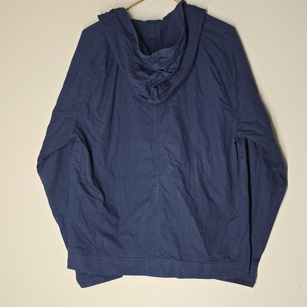 NWT Brooks Brothers Red Fleece Full Zip Poplin Jacket Hooded Navy XL Normcore